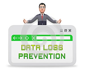 Data Loss Prevention Security Shield 3d Rendering