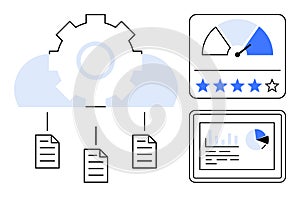 Data Management and Analytics Concept with Cloud Integration and Performance Metrics