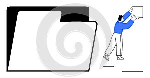 Organization and Data Management Concept with Folder and User Interaction