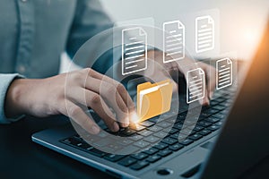 Data management and file organization on laptop for efficient workflow and document storage solutions