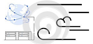 Global Data Connectivity and Cloud Computing Concept with Networked Devices and Digital Signals