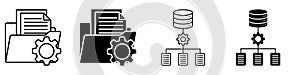 Data management icon vector