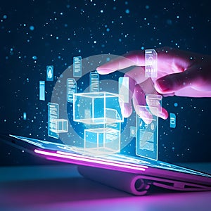 Data management interface touch digital background