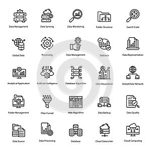 Data Management Line Icons Pack