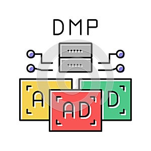 data management platform color icon vector illustration