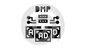 data management platform glyph icon animation