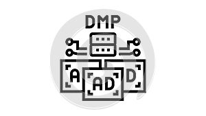 data management platform line icon animation