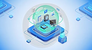 Data management technology platform with centralized storage and access to files and applications in a secure environment