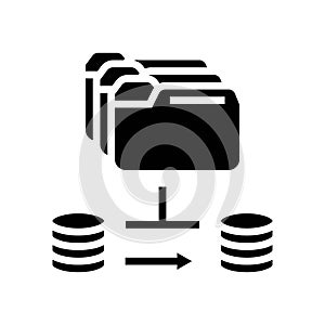 data migration analyst glyph icon vector illustration