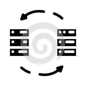 data migration analyst glyph icon vector illustration