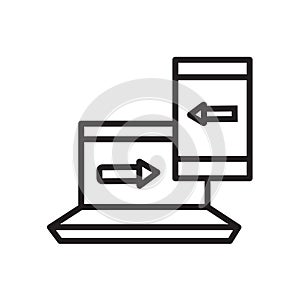 Data migration laptop mobile icon,data backup icon