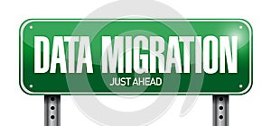 Data migration road sign illustration