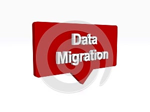 data migration speech ballon on white