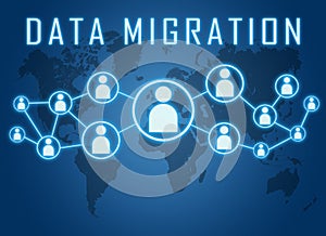 Data Migration text concept