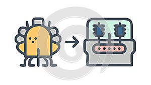Data Migration and Transfer Icon, Digital Information Flow Vector, vector design Generative AI