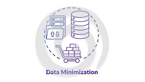 Data minimization icon isolated on white background