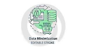 Data minimization icon isolated on white background