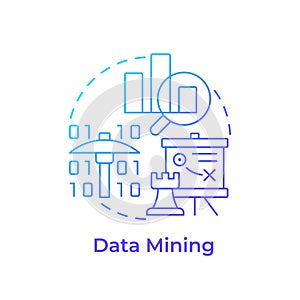 Data mining blue gradient concept icon