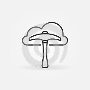 Data Mining in Cloud Computing vector line concept icon