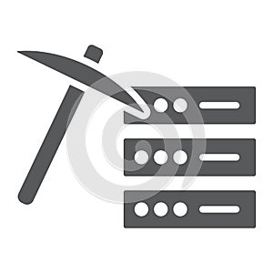 Data mining glyph icon, data and analytics