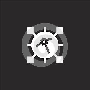 data mining icon. Filled data mining icon for website design and mobile, app development. data mining icon from filled big data