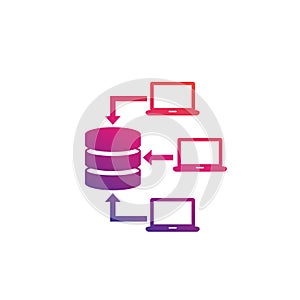 Data mining icon on white