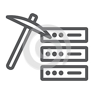 Data mining line icon, data and analytics