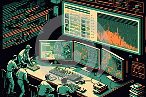 data mining operation, with teams of data miners analyzing massive amounts of structured and unstructured data