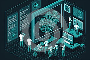 data mining operation, with teams of data miners analyzing massive amounts of structured and unstructured data