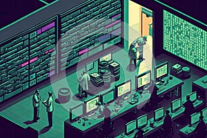 data mining operation, with teams of data miners analyzing massive amounts of structured and unstructured data