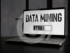 Data mining is shown using the text as business concept