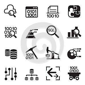Data mining Technology , Data Transfer , Data warehouse , diagram icon