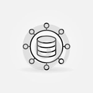 Data Mining Technology vector concept round line icon