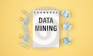 Data mining - text ON WHITE PAPER.