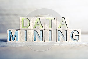 Data Mining Written On Wooden Blocks On A Board