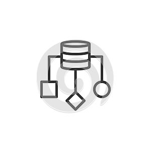 Data modeling line icon