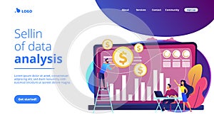 Data monetization concept landing page.