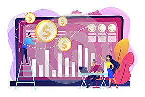 Data monetization concept vector illustration.