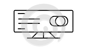 Data Monitor Screen Outline Icon, Business Analytics, vector design Generative AI