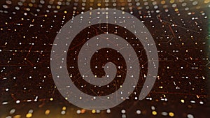 Data moving within computer circuitry, computer processing and organizing data through CPU or GPU. Animation. Abstract