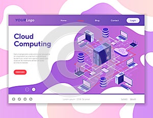 Data Network Cloud Computing Technology Isometric