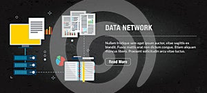 Data network concept banner for internet