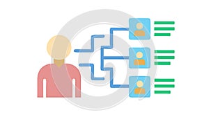 Data Network Connection Icon, User and Information Flow, vector design Generative AI