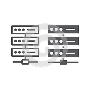 Data network line and glyph icon