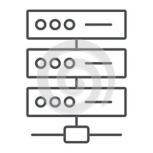 Data network thin line icon, data analytics
