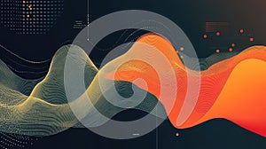 Data network visualizing digital information flow background