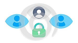 Data Observation and Privacy Control, Information Security, vector design Generative AI