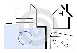Document Management and Data Synchronization Concept with Folder and File Icons