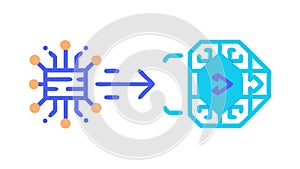 Data Output Processing, Information Flow from Chip, vector design Generative AI
