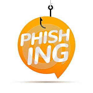 Data phishing hacking online. Scam bubble concept. Computer data fishing hack crime